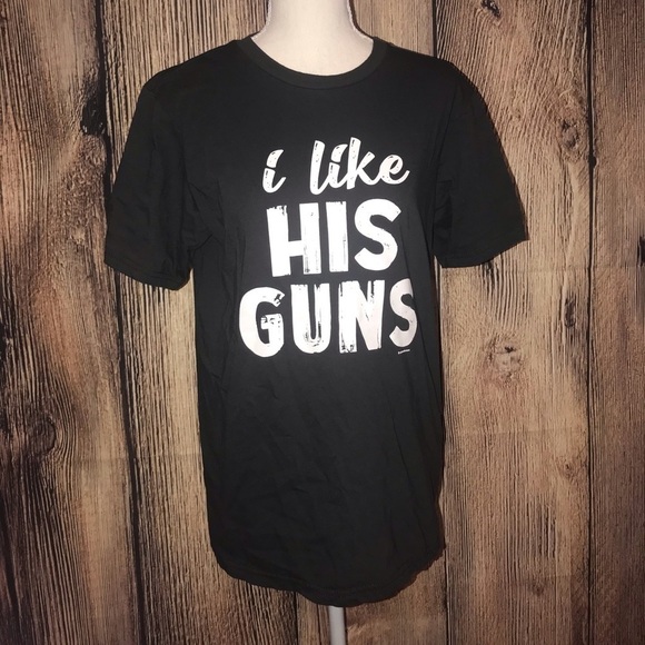“I LIKE HIS GUNS” GRAY T-SHIRT  Medium - Picture 2 of 5
